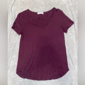 Maroon short sleeve shirt